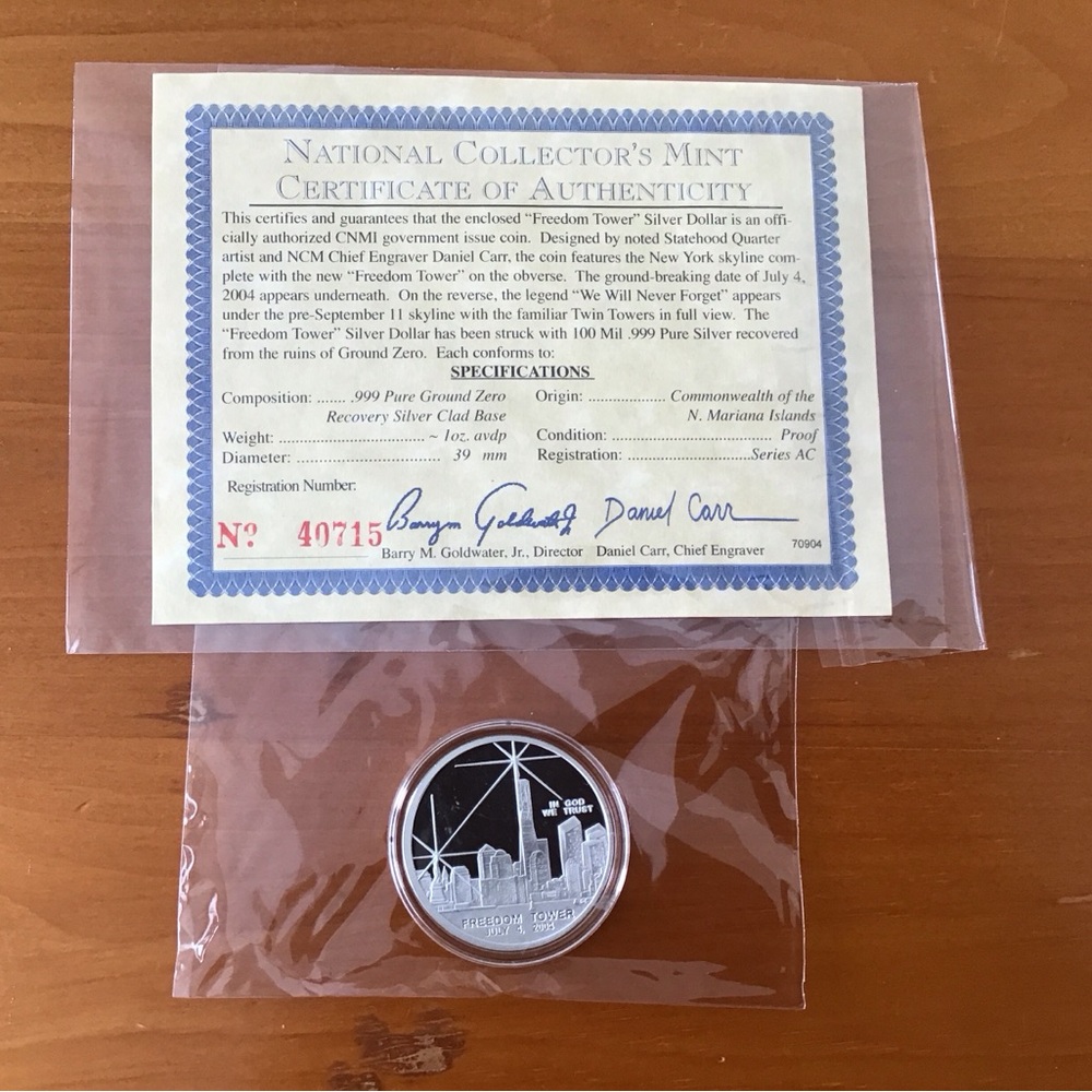 Silver Commemorative Coin with Skyline Design